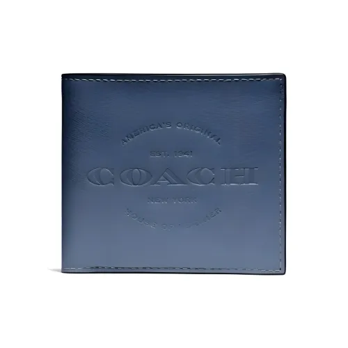 COACH Кошелек Billfold из коровьей кожи мужской морской синий