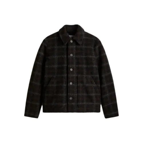 H M Куртки и Пальто Мужской Темно-Коричневый Клетка