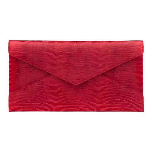 SAINT LAURENT Кожа Конверт Сумка Клатч Женская Ярко-Красная