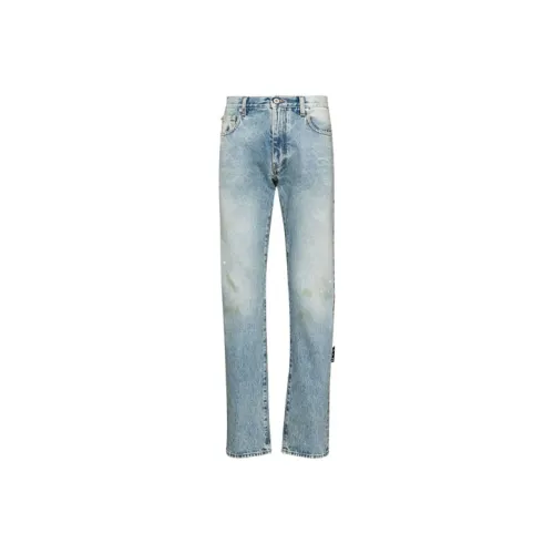 Off Белый SS21 Джинсовый синий Мужские Джинсы