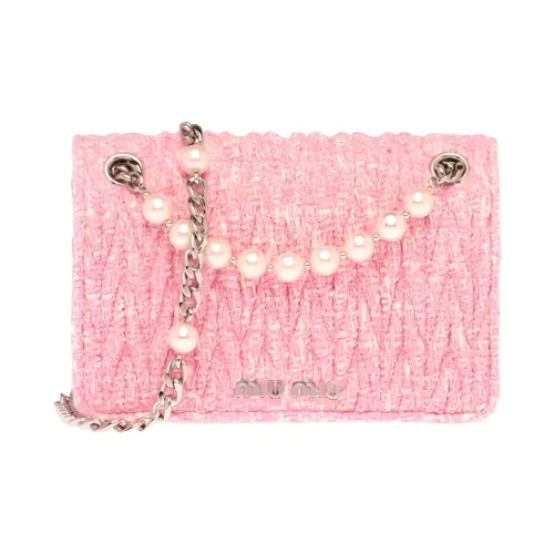 MIU MIU Мателасе Ткань Сумка через плечо Мини Женская Розовая