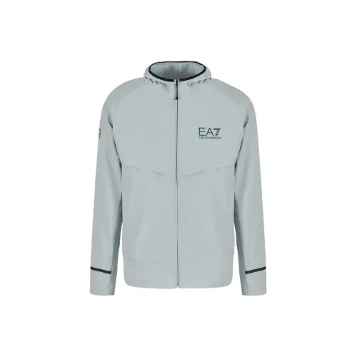 EMPORIO ARMANI EA7 SS24 Куртки и Пальто Мужской Светло-Синий Зеленый