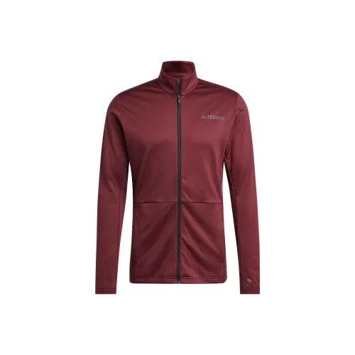 adidas Terrex MULTI Full zip Флис Куртка Куртки Пальто Мужской Тень Красный