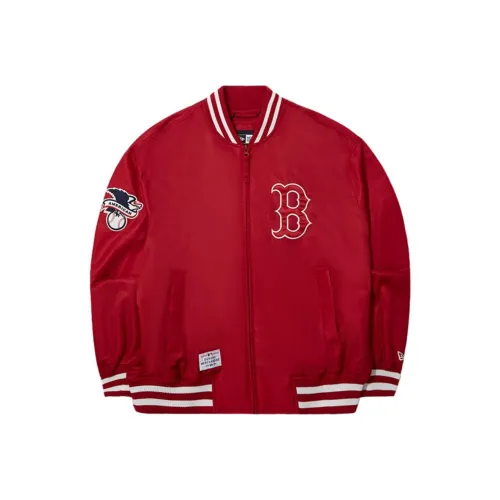 New Era Бейсбольная куртка Унисекс Красная