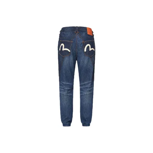 EVISU Штаны с манжетами Джинсы Мужской Джинсовый синий