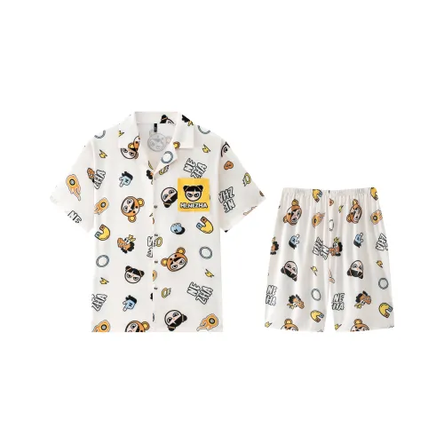 Gongdie x NEZHA LIANMINGKUAN Пижамный комплект Унисекс Экрю