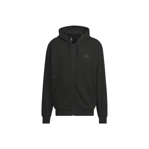 Adidas Тяжелая Французская Тери Куртка Куртки и Пальто Мужской Черный