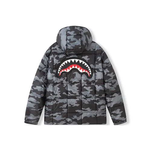 SPRAYGROUND Зимний стиль SG Shark пуховик пуховая куртка куртка унисекс черный