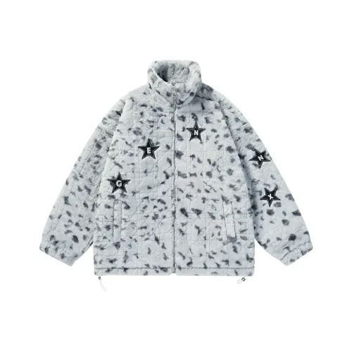 GENANX Хлопковый пуховик унисекс серого цвета