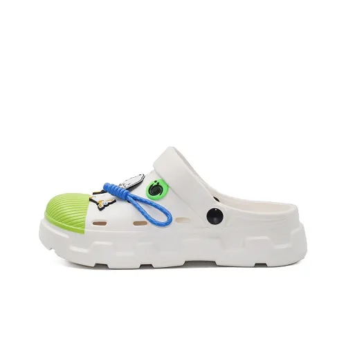 OUBT Небесный Clan Звезды Оболочка Голова Дизайн Сабо Унисекс Белый Зеленый