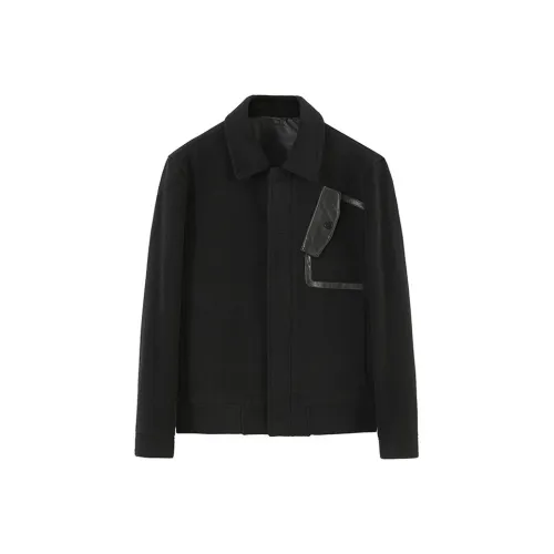 DAVID NAMAN Черное мужское пальто