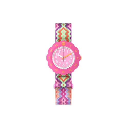 Swatch Quartz Movement Kids Flik Flak Feifei Series Часы 34,75 мм Розовые