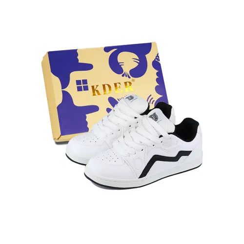 KDER Slip-Resistant Низкий Топ Коробка Пара Скейтборд Кроссовки Унисекс Белый Черный