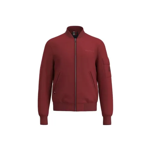 Tommy Hilfiger Легкий Нейлон Bomber Куртка Куртки и Пальто Мужской Темно-Красный