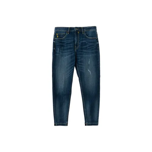 CAT Штаны с манжетами Джинсы Мужской Темно-синий