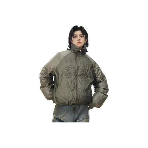 0 CROWORLD Пуховая куртка Мужская Оливково-зеленая