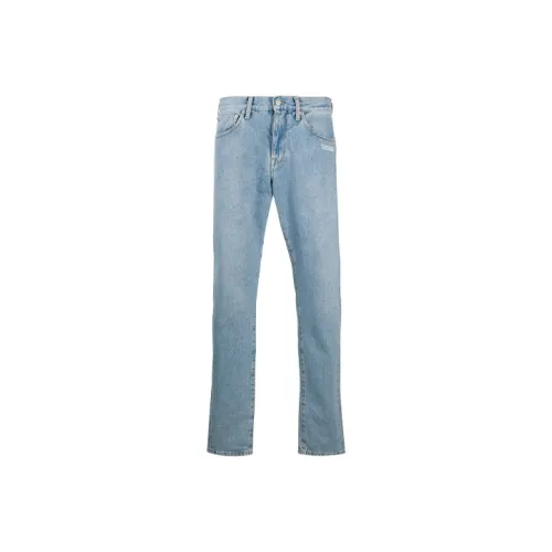 OFF Белый FW20 Синий Мужские Джинсы
