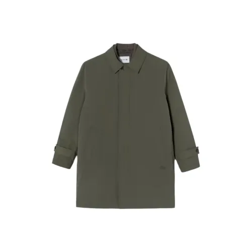 LACOSTE Хлопковый пуховик мужской хаки зеленый