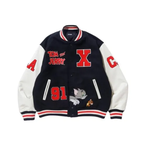 XLARGE совместный модель x Tom and Jerry совместная модель SS24 Бейсбольная куртка Унисекс Черный