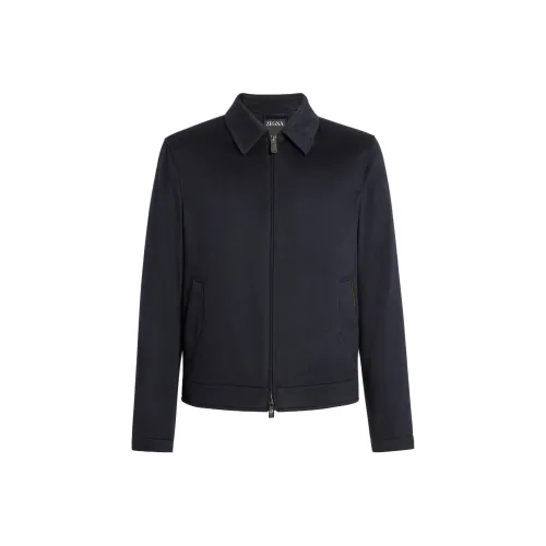 Ermenegildo Zegna Мужские куртки морского синего цвета