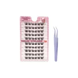 [Клей-Бесплатно] Лиса Ленивая Девушка Наклонные ресницы #10 рядов + Заостренный носок Пинцет