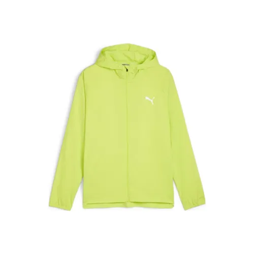 PUMA Essentiell RUN FAVORITE Ткань вязаная С капюшоном Куртка Мужская Зеленая