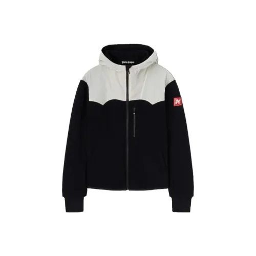 PALM ANGELS Монограмма Патч SKI PILE Куртки Пальто Мужской Черный Желтый Масло