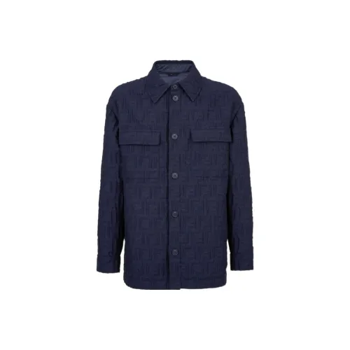 FENDI FW23 Куртки и пальто Мужской Синий