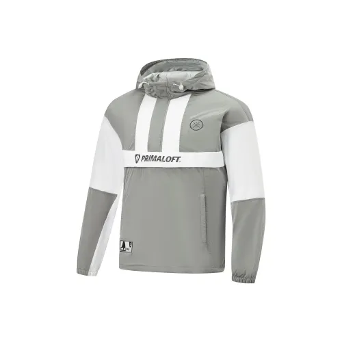 LINING Хлопковый пуховик Мужской Смешанный цвет River Лайм Стандартный Белый