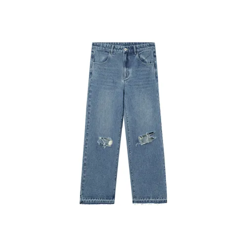 MODITEC Прямой крой Брюки Джинсы Унисекс Синий