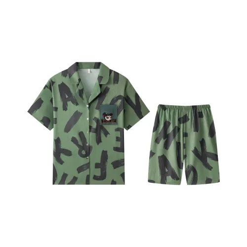 Gongdie x NEZHA LIANMINGKUAN Пижамный комплект Унисекс Зеленый