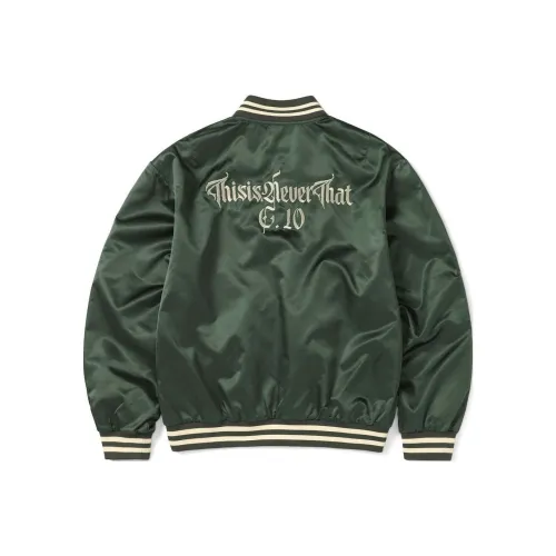 Thisisneverthat SS24 Ultras Коллекция Сатин Куртка Оливковый Бейсбольная куртка Унисекс Оливковый