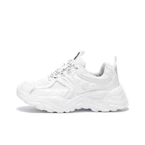 Singing Износостойкий Дышащий Увеличивающий Высоту Низкий Топ Кроссовки с Толстой Подошвой Унисекс Белый