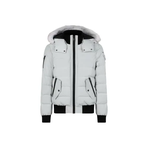 Moose Knuckles Onyx Scotchtown Shearling Bomber Jacket Down Jacket Men's Birch Gray