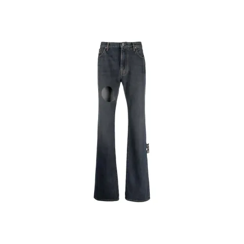 OFF Белый SS21 Темно-синий Мужские Джинсы