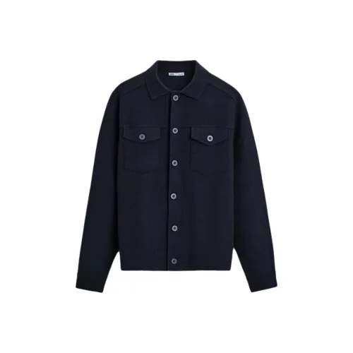 ZARA Куртки и Пальто Мужской Глубокий Морской Синий