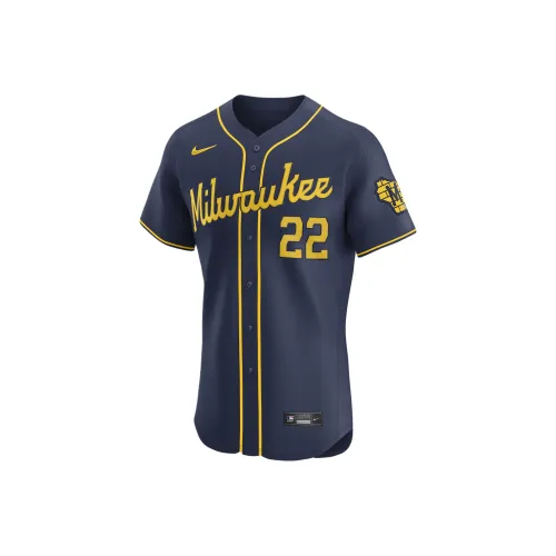nike Dri Fit ADVMilwaukee Brewers Бейсбольная куртка Мужская Морской синий