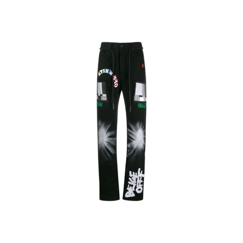 Off Белый FW19 Черный Мужские Джинсы