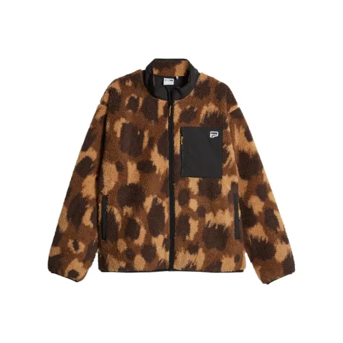PUMA Downtown Мужская Шерпа Куртка Мужская Коричневая