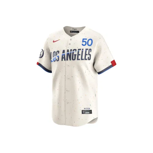 nike X MLB Co Бренд Los Angeles Dodgers Mookie Betts Бейсбольная куртка Мужской Кремовый