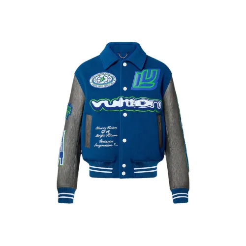 LOUIS VUITTON FW23 Бейсбольная куртка Мужская Синяя