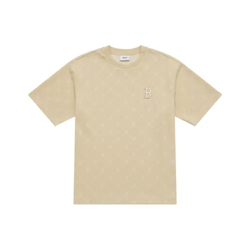 MLB MONOGRAM Коллекция Boston Red Sox SS25 T-рубашка Унисекс Light Beige