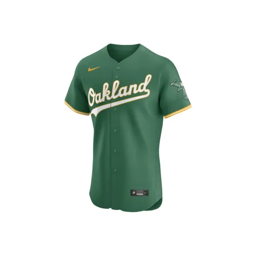 nike Dri Fit ADVMLB Oakland Athletics FW24 Бейсбольная куртка Мужская Зеленая