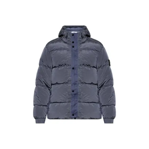 STONE ISLAND Пуховик Мужской Морской Синий