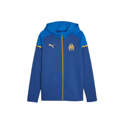 PUMA Olympique de Marseille Olympique de Marseille Football Casuals С капюшоном Куртка Мужская Синяя
