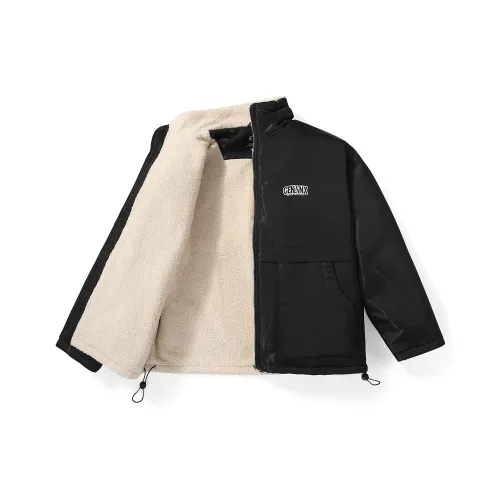 GENANX Хлопковый пуховик унисекс черного цвета