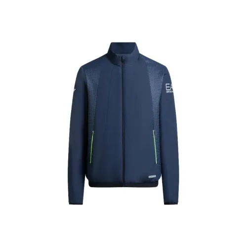 EMPORIO ARMANI EA7 FW23 Хлопковый пуховик Мужской Темно-синий