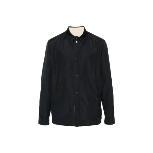 Canali FW23 Куртки и Пальто Мужской Полуночный Синий