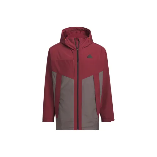 Adidas CITY ESCAPE Blocking Куртка Куртки Пальто Мужской Темно-красный