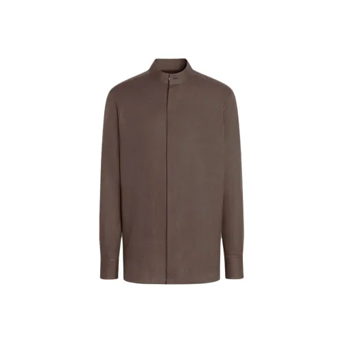 Ermenegildo Zegna Коричневые Мужские Рубашки